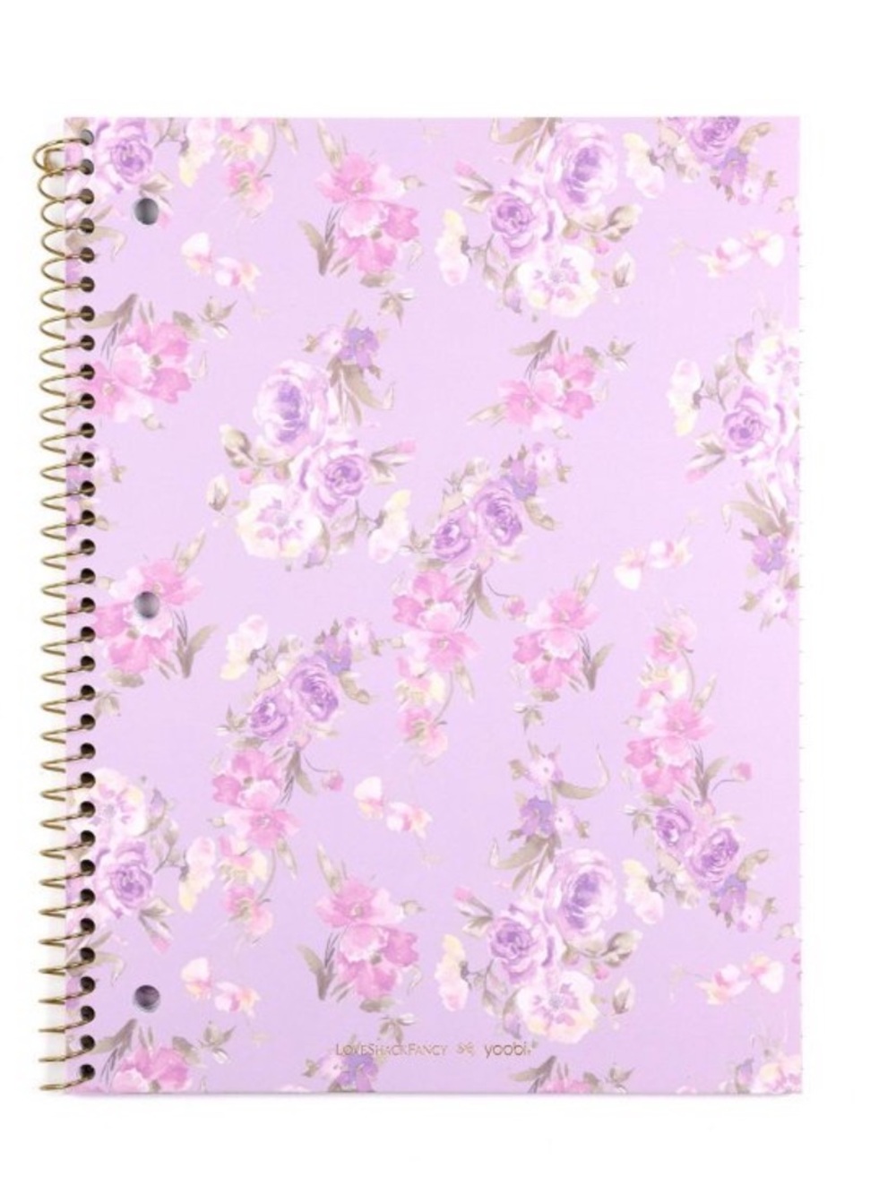 💜🎯 LoveShackFancy x Target - Yoobi Happy Thoughts Wide Ruled Notebook Hibiscus